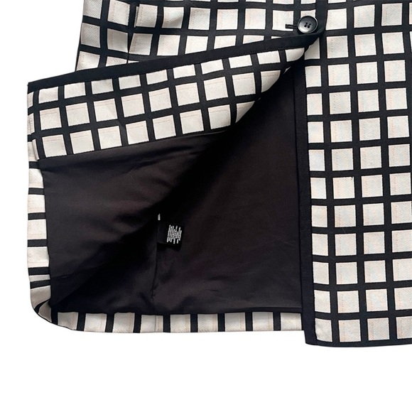 Ann Taylor Windowpane Jacquard Topper Jacket Coat White Black Size S - Picture 8 of 13